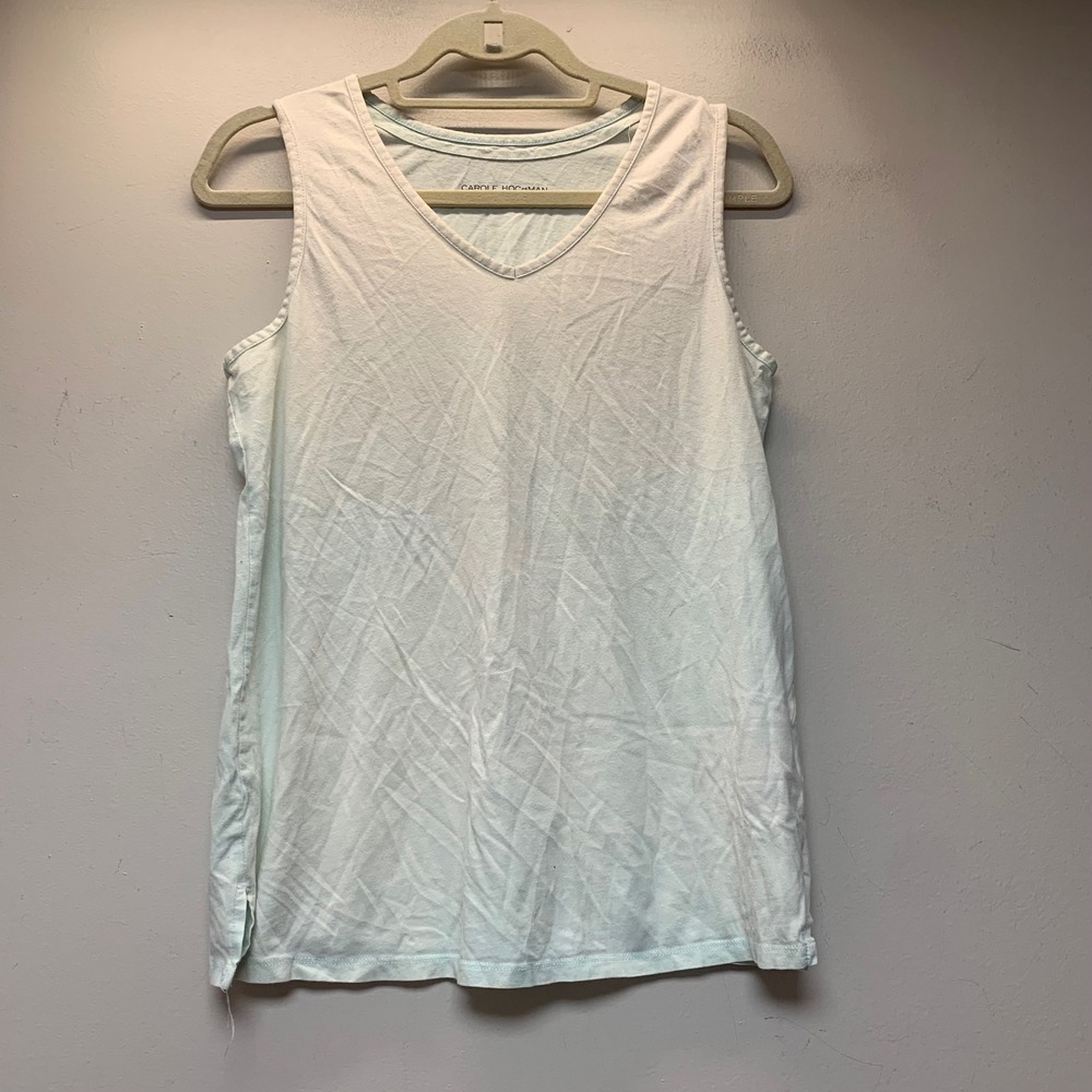 Carole Hochman Tank Top Women Small Mint Green Excellent V-Neck Cotton Sleepwear